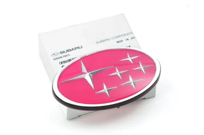 Subaru STI Pink Stars Front Grille Badge - GC / GF